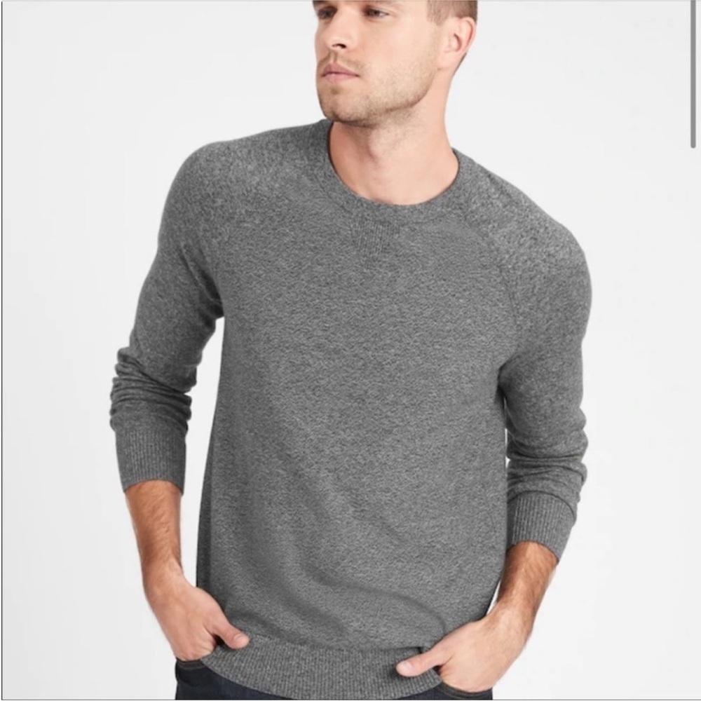 ORGANIC COTTON BANANA REPUBLIC Men’s Crew Neck Sweater Cardigan Gray SZ SM NWOT